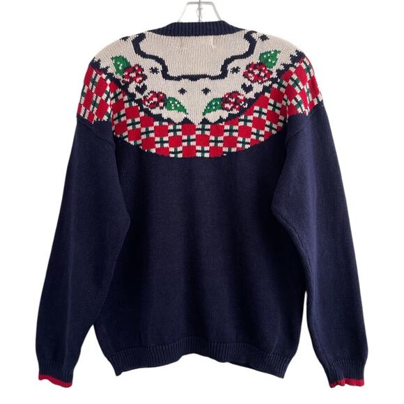 The Eagle's Eye L Americana Cardigan Sweater 90s Vintage Patriotic 4th of July - Picture 2 of 12